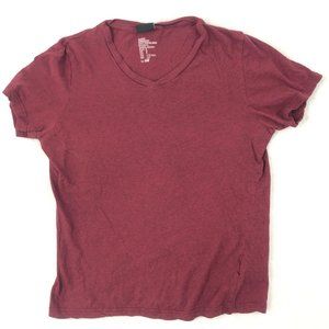 4/$15 H&M Women's Small Burgundy Basic Organic Cotton Blend Short Sleeve T Shirt